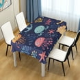 thumbnail image 4 of Yayeee Tablecloths 54" x 54" Rectangle Wrinkle Resistant Party Table Cover, Red Jellyfish, 4 of 8