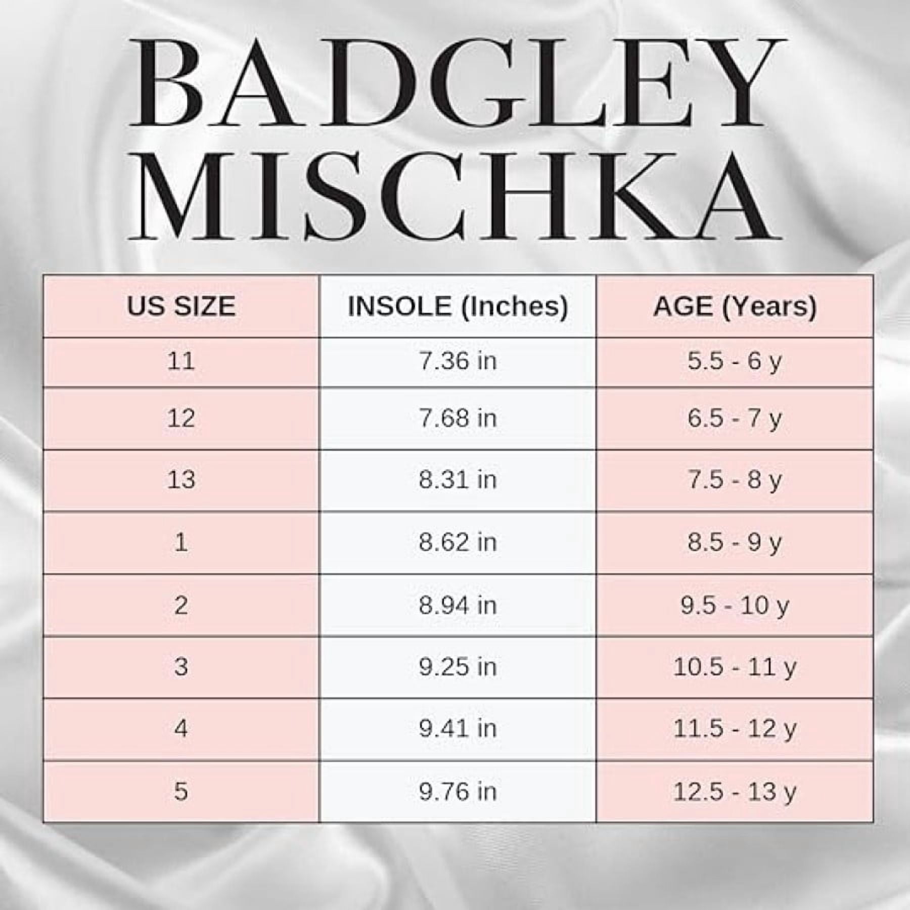 Badgley Mischka Little Kids Girls Low Block Heel Dress Shoes with Bow - Rose Gold, 13