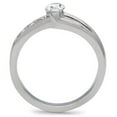 thumbnail image 4 of High polished (no plating) Stainless Steel Ring with AAA Grade CZ in Clear for Women Clear Stone Color Style TK190 Size 8, 4 of 6
