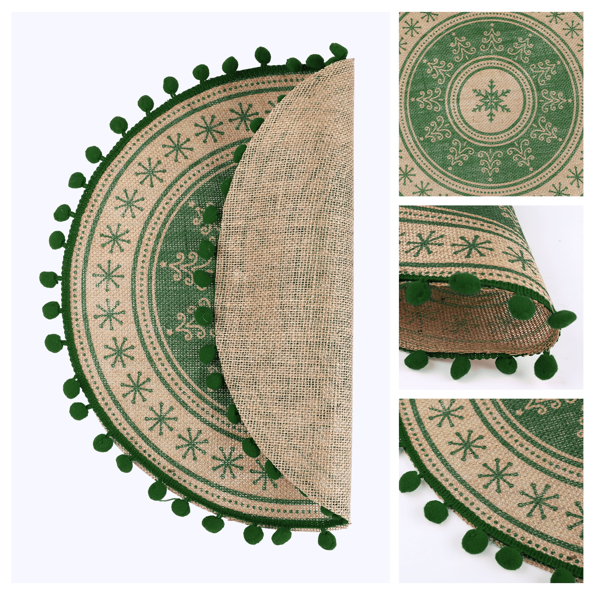 Unique Bargains Set of 6 Round Farmhouse Placemats for Dining Table Decor Floral