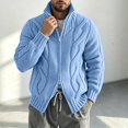 thumbnail image 6 of FOPSUFGWFO Cable Knit Cardigan for Men Solor Collar Loose Zipper Sweaters Long Sleeve V-Neck Tops for Fall Winter XL, 6 of 6