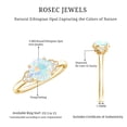 thumbnail image 6 of Rosec Jewels Natural Ethiopian Opal Engagement Ring for Women - 6 mm - Opal Diamond Ring - AAA Quality - with Jewelry Box, 10K Yellow Gold, US 6.50, 6 of 8