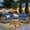Navy Blue, variant on Ovios 6-Piece Outdoor Patio Furniture Set with Solar-Powered Lighted Coffee Table, All-Weather Wicker L-Shaped Sectional Sofa, Navy Blue