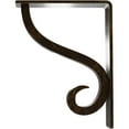 thumbnail image 3 of Ekena Millwork 2"W x 5 1/2"D x 8"H Ashford Triple, Wrought Iron Bracket, (Triple center brace), Antiqued Brass, 3 of 4