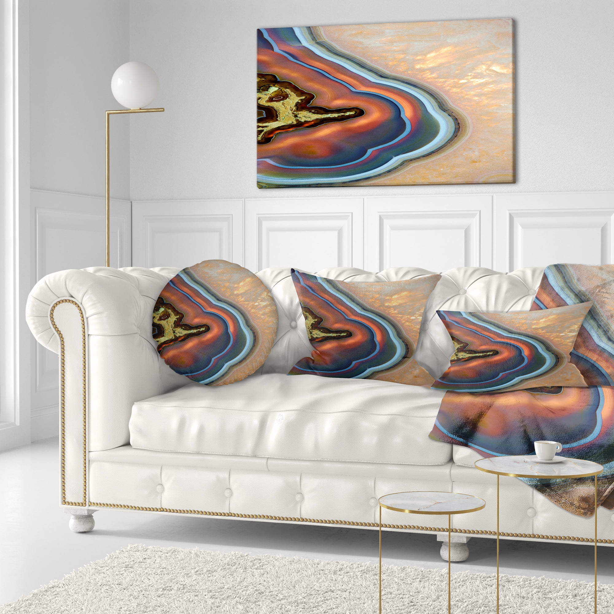Designart Abstract Mineral Texture - Abstract Throw Pillow - 12x20
