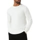 thumbnail image 4 of SUÉTER DE PULÓVER CLÁSICO DE COLOR SÓLIDO DE CUELLO REDONDO DE HOMBRE INSPIRAR CHIC, MANGA LARGA, TEJIDO SUAVE, TALLA S, BLANCO, 4 of 6