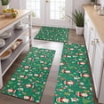 thumbnail image 2 of Green Christmas Santa and Icon Pattern Kitchen Rugs Sets Of 3,Kitchen Runner Rugs Non Skid Washable,Decorative Kitchen Floor Mats for Kitchen,Sink,Laundry,17"x30"+ 17"x47" + 17"x59", 2 of 6