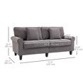 thumbnail image 3 of HOMCOM Modern 3-Seater Sofa Corduroy Sofa Couch with Rolled Armrests Grey, 3 of 10