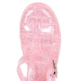 thumbnail image 4 of Nature Breeze CK93 Women Glitter Jelly Round Toe Strappy Caged Gladiator Chunky Heel Sandal, 4 of 5