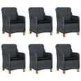 thumbnail image 1 of vidaXL 7 Piece Patio Dining Set with Cushions Poly Rattan Dark Gray, 1 of 6