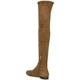 thumbnail image 3 of YDN Women Classic Round Close Toe Suede Side Zipper Knee High Boots Chunky Low Heel Stretchy Over The Knee Boots Shoes Size 6.5 Brown, 3 of 4
