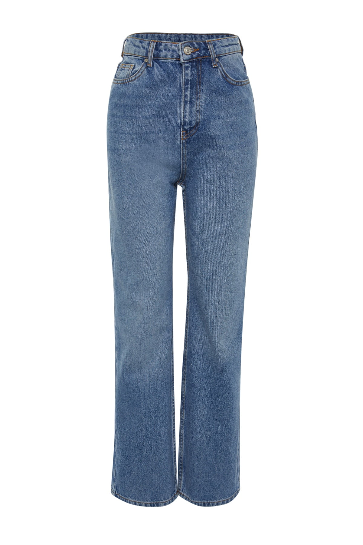Buy Trendyol Waist Detail High Waist 90's Wide Leg Jeans in Blue