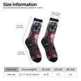 thumbnail image 2 of Gukieu Electric Skeleton Surrealism Print Contrast Color Mid-calf Socks, Sweat-wicking Athletic Socks, Unisex Clothing Accessories, 2 of 6