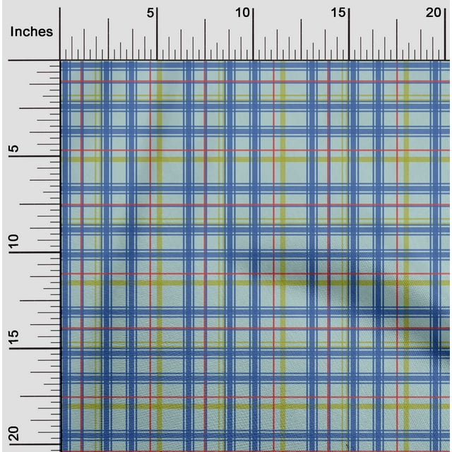 oneOone Tissu Polyester Lycra Tissu à Carreaux Madras BTY 56 Pouces de Large
