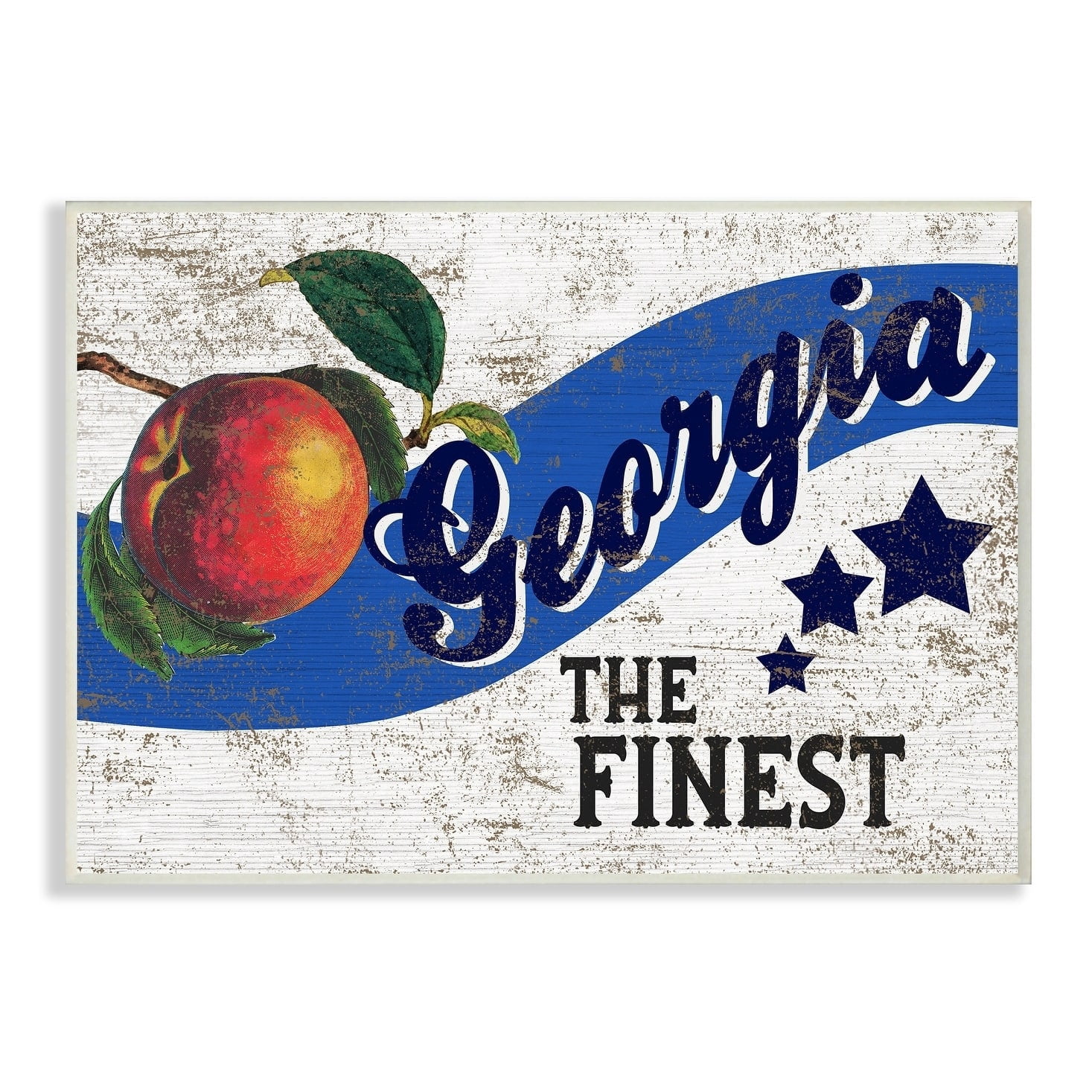 The Stupell Home Decor Collection Rustic a Star Fruit Crate Finest Peaches Georgia State Wall Plaque Art, 10 x 0.5 x 15
