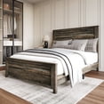 thumbnail image 2 of Home Design Racine Queen Panel Bed Frame, Brown Oak, 2 of 10