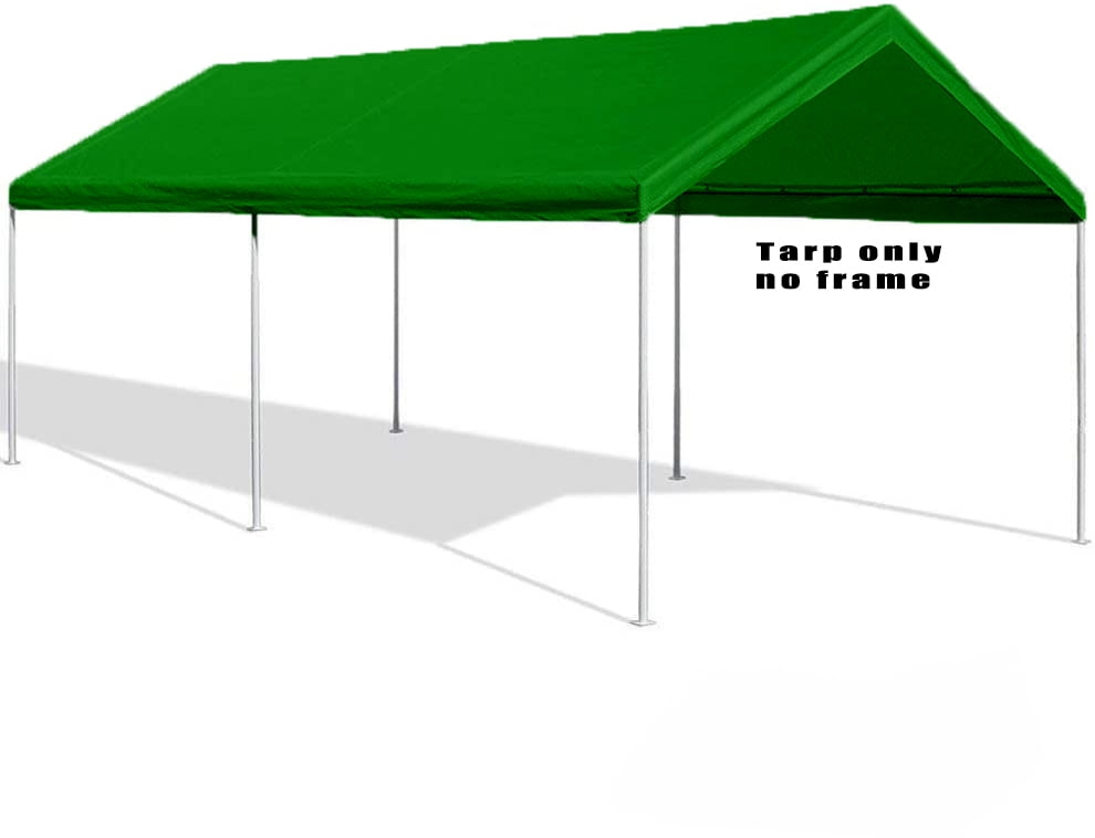 12' X 20' Canopy Replacement Cover - for Frames 10' W X 20' L (See Diagram) Green Carport Replacement Top