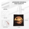 thumbnail image 4 of DouZhe Reusable Grocery Bags, Abstract Modern Landscape Sunset Lightweight Polyester Canvas Cloth Tote Bag for Travle Gym Shopping School, 15" x 16", 4 of 7