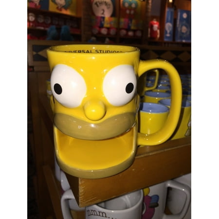 universal studios ceramic coffee cup mug the simpsons homer biscuit