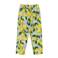 thumbnail image 5 of Goofa Lemon Seamless Pattern Oil Painting Effect Printed Soft Pajama Pants for Women, Wide Leg Comfy Casual Lounge Yoga Pants-X-Large, 5 of 9