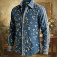 thumbnail image 5 of Yaoyar Mens Hawaiian Floral Long Sleeve Shirt Tropical Button Down Printed Aloha Shirts Wedding Beach Vacation with Pocket, 5 of 5