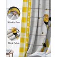 thumbnail image 3 of Gnomes Bees Blackout Curtains for Bedroom Living Room Darkening Curtains 84 Inch Length 2 Panels Set Spring Daisy Wooden Grain Yellow Plaid Window Curtain Window Treatment Grommet Drapes 42"x84", 3 of 9