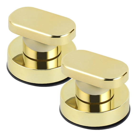 ADVEN 2 Pack Suction Cup Handle Creative Sturdy Wear-resistant Door Knob Multipurpose Meaningful House Supply for Window Refrigerator Gold
