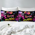 thumbnail image 4 of Erosebridal Drap-Housse Disco Musique Simple, Ensemble de Literie Note de Musique Taille Simple, Décor Graffiti Coloré 2 Pcs (Sans Drap Plat), 4 of 6