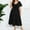 Black, variant on Summer Dresses for Women 2025 Plus Size Bubble Short Sleeve V Neck Sexy Women Dress High Waist Swing Loose Fit Casual Sundress Cocktail Party Sales