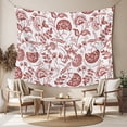 thumbnail image 2 of Boho Red Floral Tapestry for Bedroom Wall Hanging Tapestry, Vintage Farmhouse Paisley Plant Leaf Ceiling Backdrop Tapestries Poster Blanket Wall Decor for Teens Room Living Room Dorm 59" x 90", 2 of 8