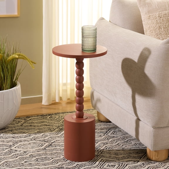Safavieh Fern Wood Modern Round End Table, Orange