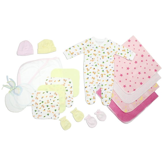 Bambini Newborn Baby Girls 17 Pc Layette Baby Shower Gift Set