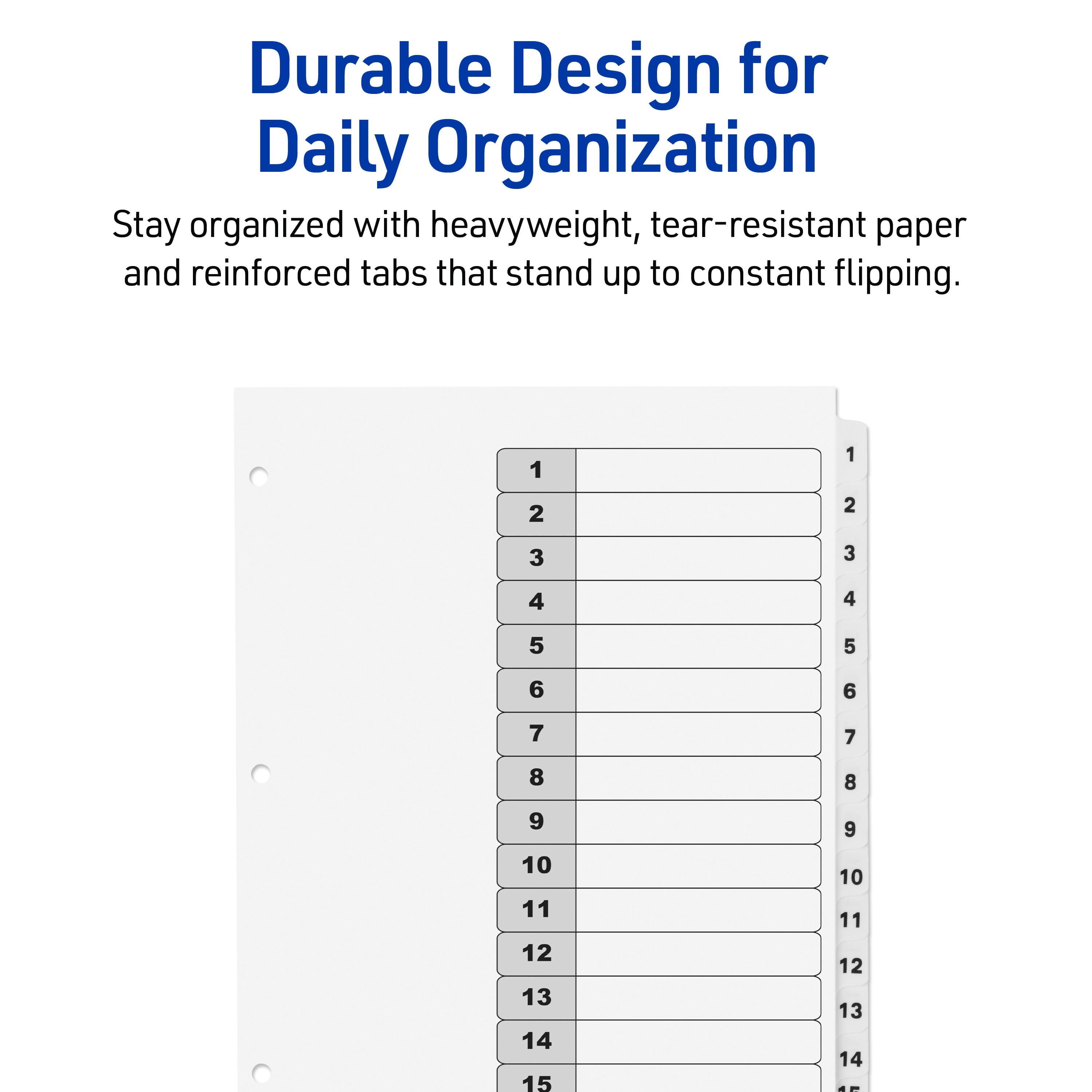 Avery Dividers, 15 Tabs, Ready Index (3 Sets of 11079)