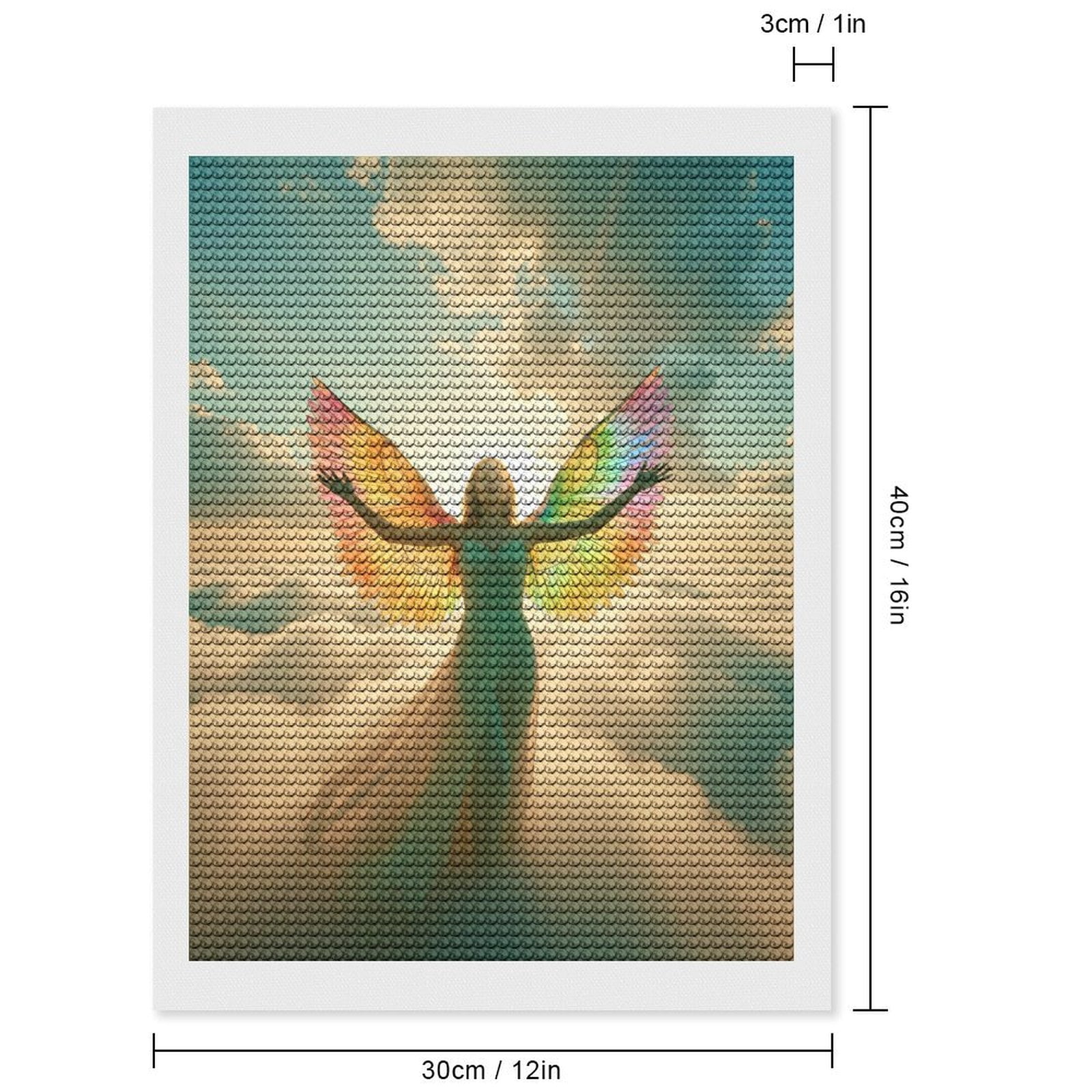 Diamond Art Kits for Adults, Angel In Radiant Sky 5D Diamond Painting Kits for Adults Beginners, DIY Full Drill Diamond Painting, Gem Art and Crafts 12x16