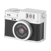 Small Vintage Digital Camera 1080P FHD Mini Retro Pocket Point Shoot Camera with 0.96 Inch IPS Screen 128GB Storage LED Fill Light Lanyard for Teens Adults Beginner Photo Video Travel Black