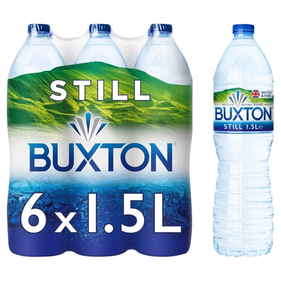 Buxton Still Natural Mineral Water Multipack 6x1.5L, Imported from Britain