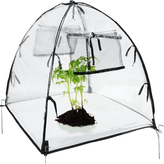 Gilysido Garden Seasonal Products 0.78 in x 5.9 in PVC Plant Cover with Air Vents