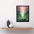 thumbnail image 2 of Mount Yoshino Cherry Blossom Tree Forest Bright Artwork Baby Pink Green Walk in Nature Trail Art Print Framed Poster Wall Decor 12x16 inch, 2 of 5