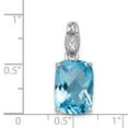 thumbnail image 2 of White Sterling Silver Charm Pendant Swiss Blue Topaz Cushion 24 mm 10, 2 of 2