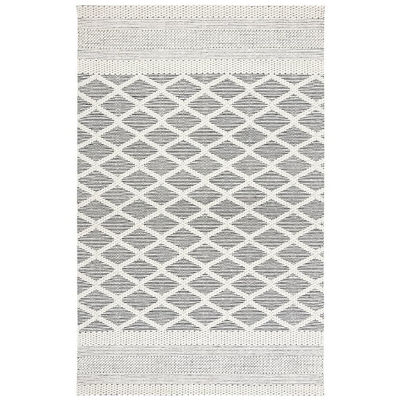 SAFAVIEH Vermont Wendell Trellis Area Rug, Ivory/Black, 3' x 5'