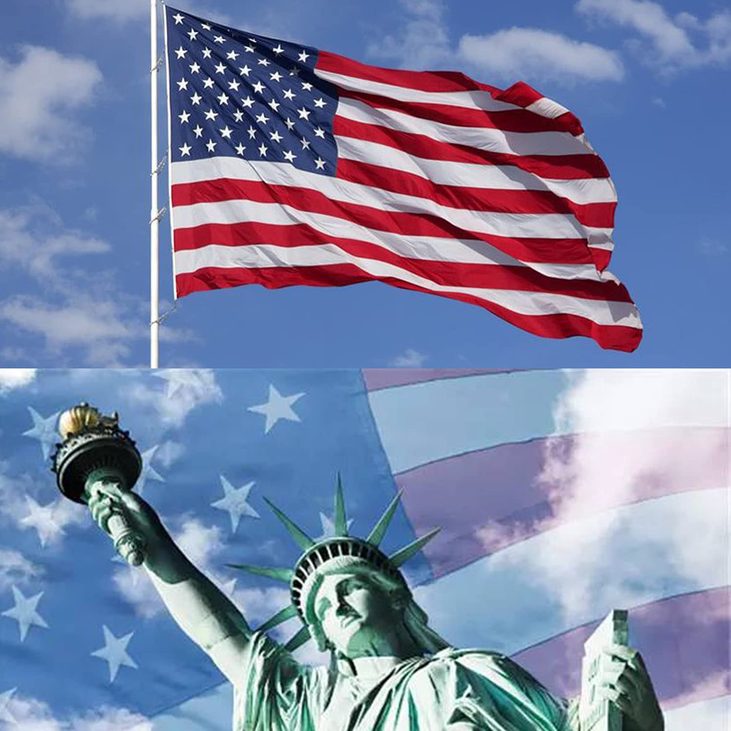 DKLYHW American US Flag, 4 Pack Vibrant Color & Fade Resistant US Flags for Outside 3x5 Ft Flags Double Stitched Long Lasting Polyester with Durable Brass Grommets USA Flag