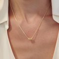 thumbnail image 2 of Collar de oro para mujer, collar chapado en oro, collar de flor de loto, collar de cuentas simple, joyería diaria para niñas, 2 of 5