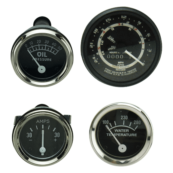 9N9273A & A0NN10670A Chrome Gauge Kit For 5 Speed Ford Tractor C3NN17360K, UTG25