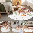 thumbnail image 6 of Fall Pumpkins Round Area Rug 3 FT, Small Kitchen Bathroom Mat, Thanksgiving Eucalyptus Autumn Leaves Washable Indoor Outdoor Throw Runner Carpet Non-Shedding Doormat for Table Shower Sofa Entryway, 6 of 9