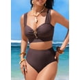 thumbnail image 6 of SHEWIN Women's 2 Pieces Bikini Swimsuit, High Waist Cut-Out Spaghetti Straps, Set (Women's), 6 of 10