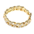 thumbnail image 1 of Elegante pulsera para hombre, joyería de Hip Hop, diamantes de imitación de cristal, diamantes, collar de cadena de eslabones chapado en oro cubano, 20 cm, 1 of 4
