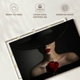 thumbnail image 6 of Elephant Stock Lady With A Rose Wall Art - Horizontal Canvas Wall Art - Living Room Wall Decor - People Canvas - Black And Gray Decor - 24" x 16", 6 of 8