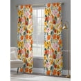 thumbnail image 4 of Watercolor Floral Sheer Curtains 96 Inch Length 2 Panels Set Window Treatments, Spring Poppy Daisy Flowers Botanical Beige Rod Pocket Semi Curtains for Living Room/Bedroom/Kitchen, 104"W x 96"L, 4 of 7