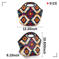 thumbnail image 3 of Herdesigns Western Aztec Insulated Neoprene Lunch Bag for Women Men Lunch Box Washable Reusable Lunch Tote Lightweight Lunch Handbag for Work Outdoor Picnic, 3 of 7