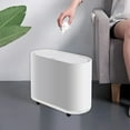 thumbnail image 6 of EUDIDV Bathroom Trash Can 10 Liter Push To Open Lid Plastic Double Layer Waste Canister Sortable Wet And Dry Waste Bins Narrow Waste Basket For Bathroom Bedroom Kitchen Kitchen Trash Can, 6 of 6